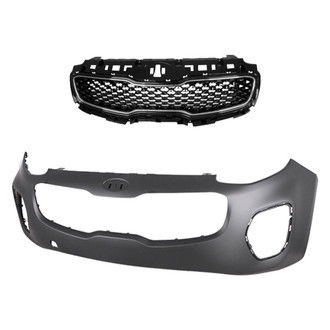 Replace® - 2-Piece (Front Bumper Cover, Grille)