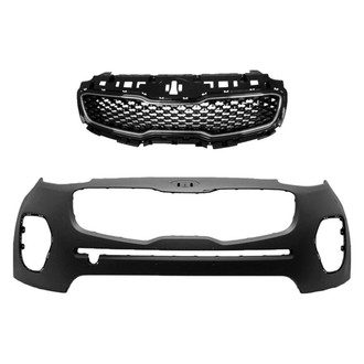 Replace® - 2-Piece (Front Bumper Cover, Grille) (Standard Line)
