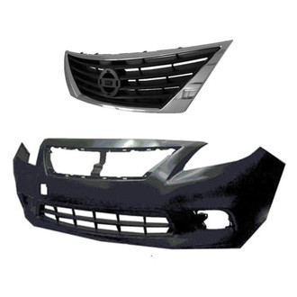 Replace® - 2-Piece (Front Bumper Cover, Grille) (Standard Line)