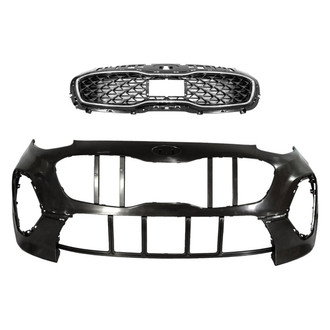 Replace® - 2-Piece (Front Bumper Cover, Grille) (Standard Line)