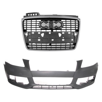Replace® - 2-Piece (Front Bumper Cover, Grille) (Standard Line)