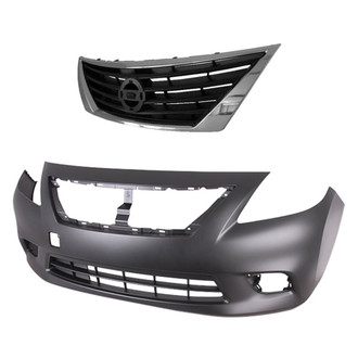 Replace® - 2-Piece (Front Bumper Cover, Grille) (Standard Line)