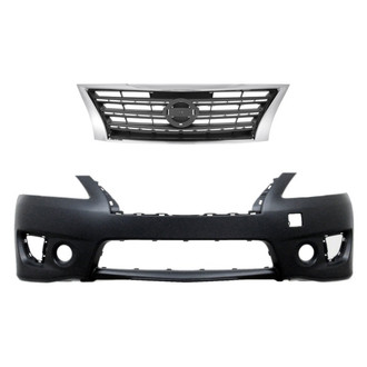 Replace® - 2-Piece (Front Bumper Cover, Grille) (Standard Line)