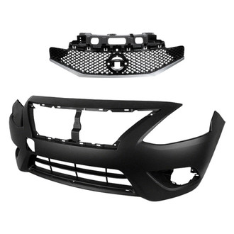 Replace® - 2-Piece (Front Bumper Cover, Grille) (Standard Line)