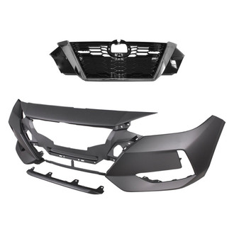 Replace® - 2-Piece (Front Bumper Cover, Grille) (Standard Line)
