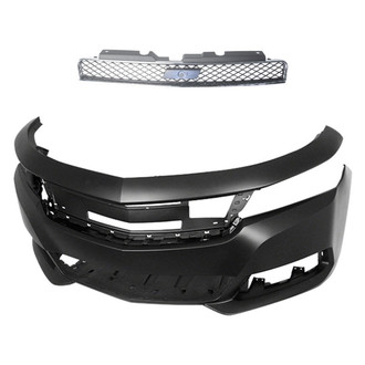 Replace® - 2-Piece (Front Bumper Cover, Grille) (Standard Line)