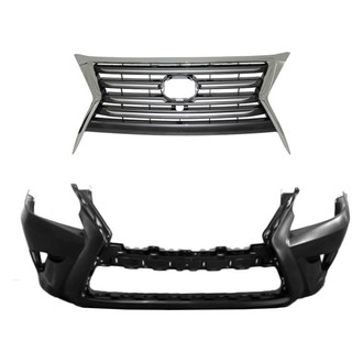 Replace® - 2-Piece (Front Bumper Cover, Grille) (Standard Line)
