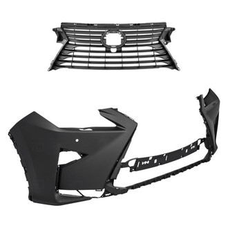 Replace® - 2-Piece (Front Bumper Cover, Grille) (Standard Line)