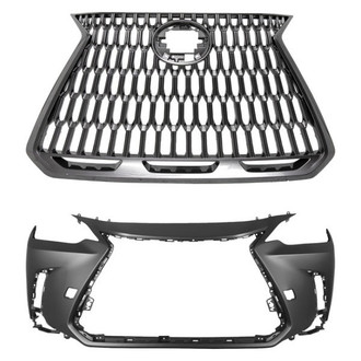 Replace® - 2-Piece (Front Bumper Cover, Grille) (Standard Line)