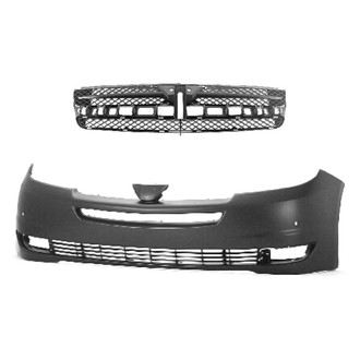Replace® - 2-Piece (Front Bumper Cover, Grille) (Standard Line)