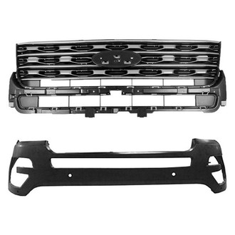 Replace® - 2-Piece (Front Bumper Cover, Grille) (CAPA Certified)