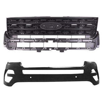Replace® - 2-Piece (Front Bumper Cover, Grille) (CAPA Certified)