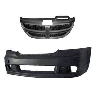 Replace® - 2-Piece (Front Bumper Cover, Grille) (Standard Line)