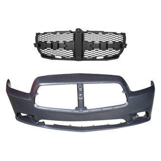 Replace® - 2-Piece (Front Bumper Cover, Grille) (Standard Line)