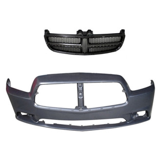 Replace® - 2-Piece (Front Bumper Cover, Grille) (Standard Line)