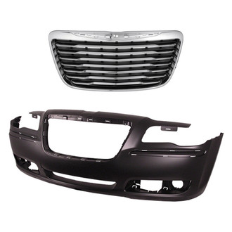 Replace® - 2-Piece (Front Bumper Cover, Grille) (Standard Line)