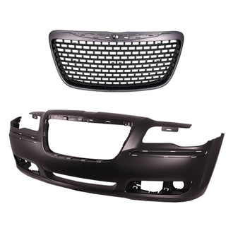 Replace® - 2-Piece (Front Bumper Cover, Grille) (Standard Line)