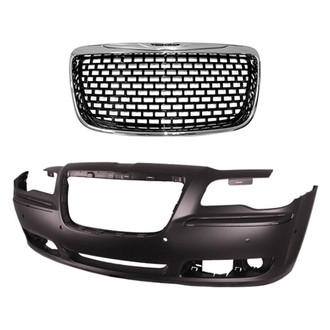 Replace® - 2-Piece (Front Bumper Cover, Grille) (Standard Line)