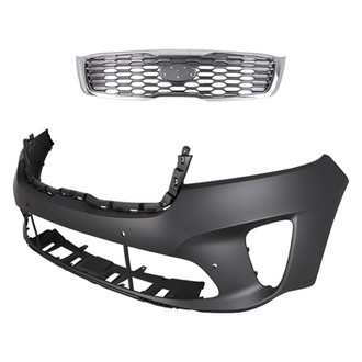 Replace® - 2-Piece (Front Bumper Cover, Grille) (CAPA Certified)
