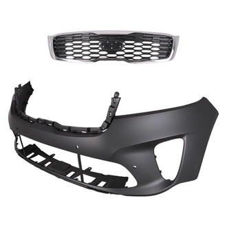 Replace® - 2-Piece (Front Bumper Cover, Grille) (CAPA Certified)