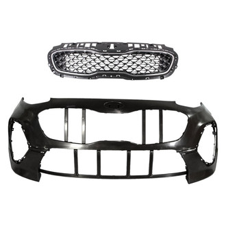 Replace® - 2-Piece (Front Bumper Cover, Grille) (CAPA Certified)