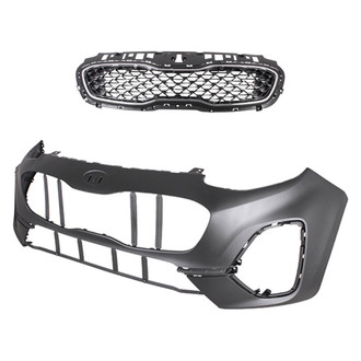 Replace® - 2-Piece (Front Bumper Cover, Grille) (CAPA Certified)