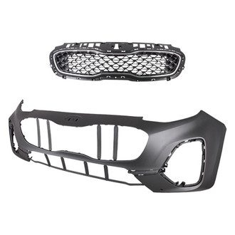 Replace® - 2-Piece (Front Bumper Cover, Grille) (CAPA Certified)
