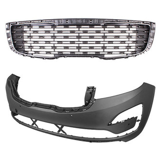 Replace® - 2-Piece (Front Bumper Cover, Grille) (CAPA Certified)