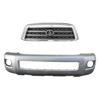 Replace® - 2-Piece (Front Bumper Cover, Grille) (Standard Line)