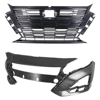 Replace® - 2-Piece (Front Bumper Cover, Grille) (Standard Line)