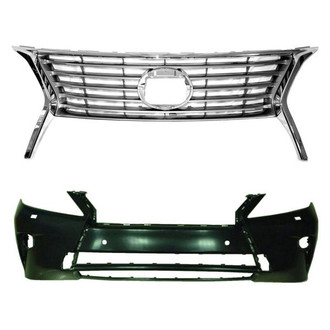 Replace® - 2-Piece (Front Bumper Cover, Grille) (CAPA Certified)
