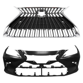 Replace® - 2-Piece (Front Bumper Cover, Grille) (Standard Line)