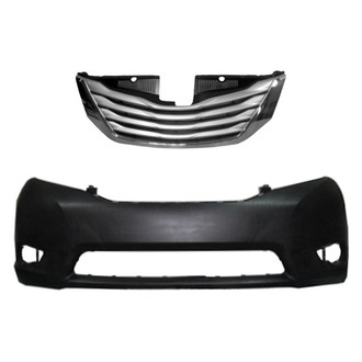 Replace® - 2-Piece (Front Bumper Cover, Grille) (Standard Line)