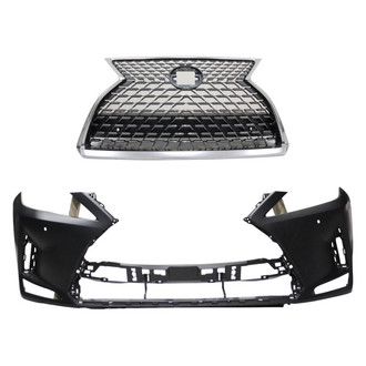 Replace® - 2-Piece (Front Bumper Cover, Grille) (Standard Line)