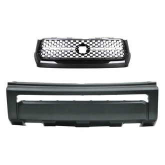 Replace® - 2-Piece (Front Bumper Cover, Grille) (Standard Line)