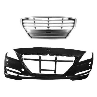 Replace® - 2-Piece (Front Bumper Cover, Grille) (CAPA Certified)