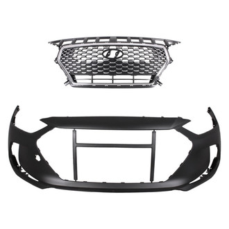 Replace® - 2-Piece (Front Bumper Cover, Grille) (CAPA Certified)