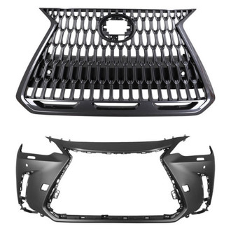 Replace® - 2-Piece (Front Bumper Cover, Grille) (CAPA Certified)