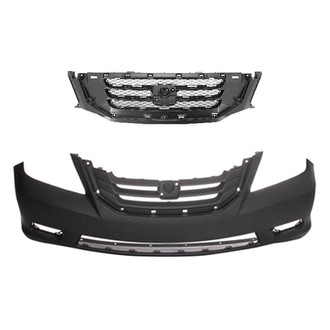 Replace® - 2-Piece (Front Bumper Cover, Grille) (Standard Line)