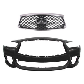 Replace® - 2-Piece (Front Bumper Cover, Grille) (CAPA Certified)