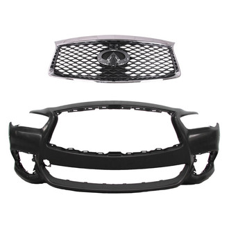 Replace® - 2-Piece (Front Bumper Cover, Grille) (CAPA Certified)