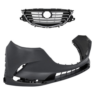 Replace® - 2-Piece (Front Bumper Cover, Grille) (Standard Line)