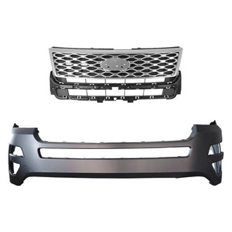 Replace® - 2-Piece (Front Bumper Cover, Grille) (Standard Line)