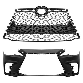Replace® - 2-Piece (Front Bumper Cover, Grille) (CAPA Certified)