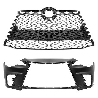 Replace® - 2-Piece (Front Bumper Cover, Grille) (CAPA Certified)