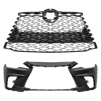 Replace® - 2-Piece (Front Bumper Cover, Grille) (CAPA Certified)