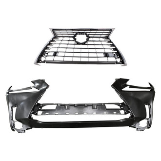 Replace® - 2-Piece (Front Bumper Cover, Grille) (CAPA Certified)