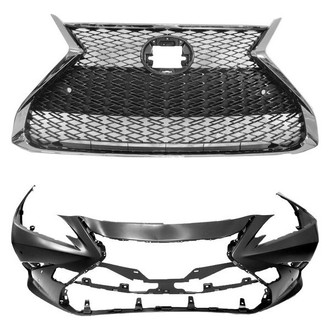 Replace® - 2-Piece (Front Bumper Cover, Grille) (CAPA Certified)