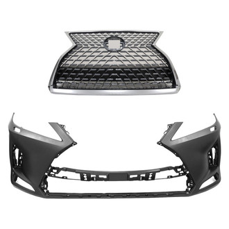 Replace® - 2-Piece (Front Bumper Cover, Grille) (CAPA Certified)