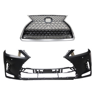 Replace® - 2-Piece (Front Bumper Cover, Grille) (CAPA Certified)